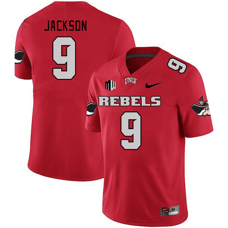 Men #9 Alan Jackson UNLV Rebels 2023 College Football Jerseys Stitched-Scarlet - Click Image to Close